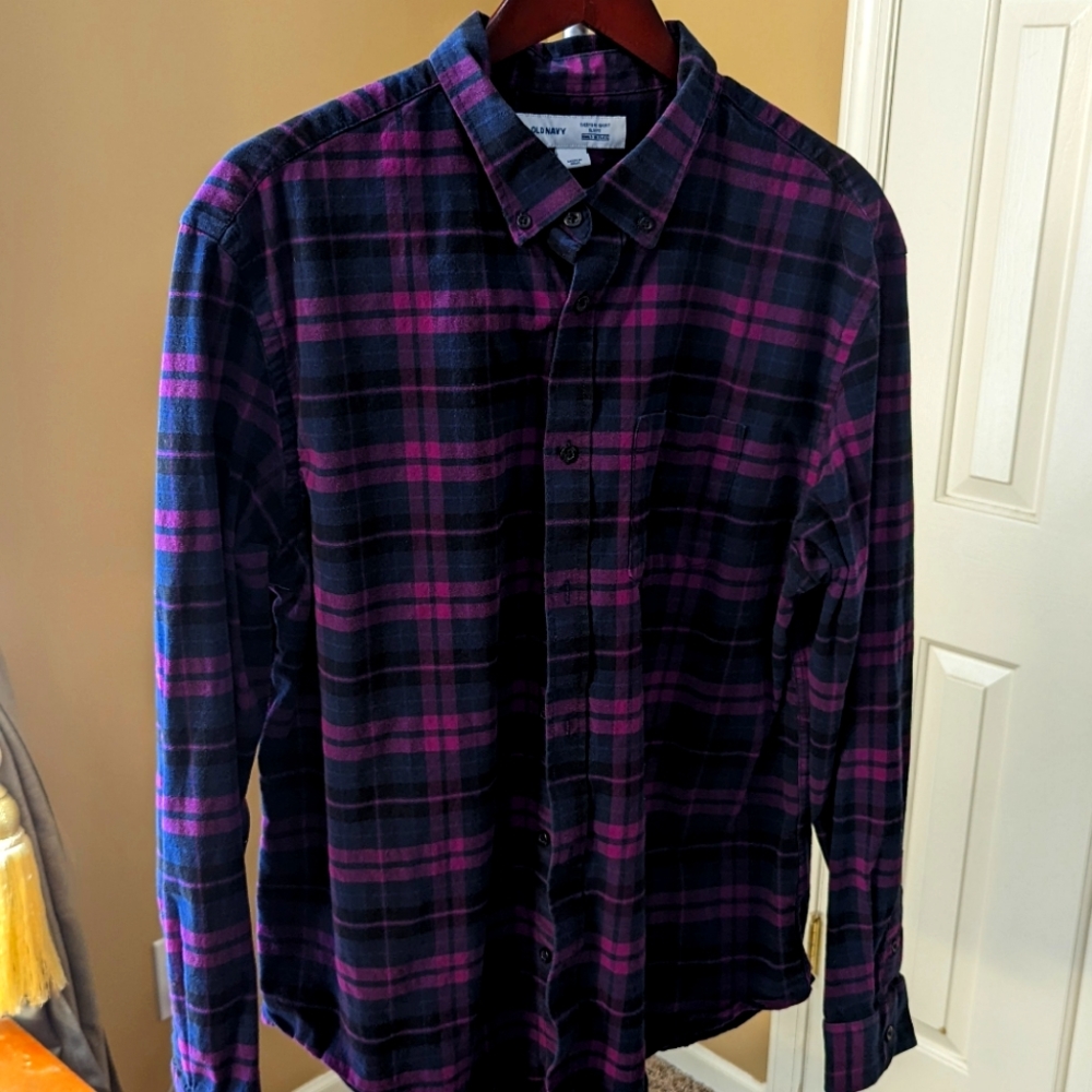 Men's Cotton Plaid Button Down Shirt